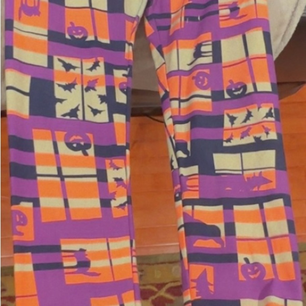 LuLaRoe Kids Halloween Leggings - Purple and Orange